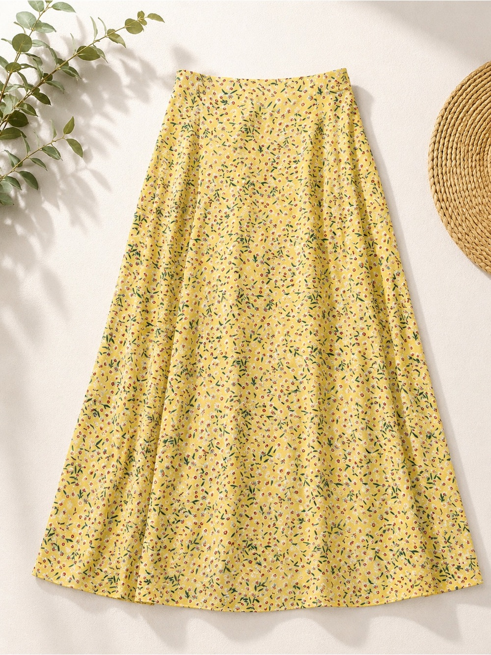 SHEIN Yellow Floral Maxi Skirt